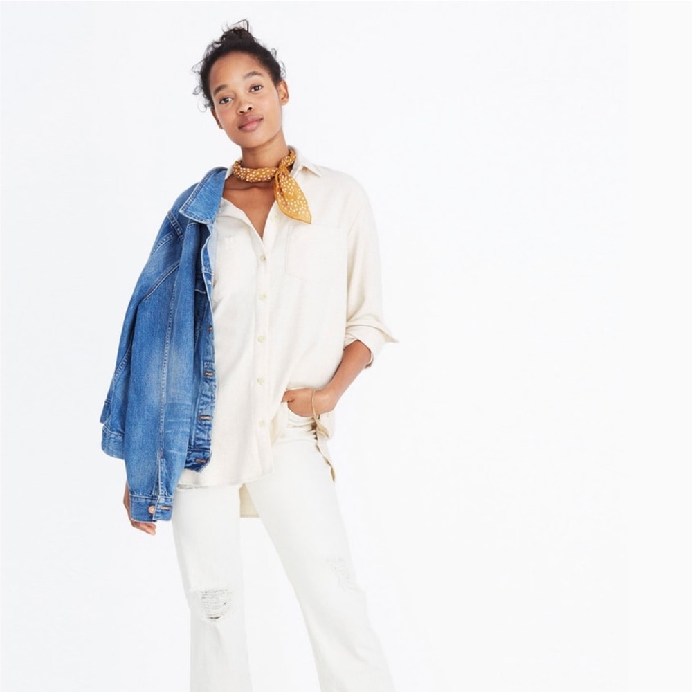 FLANNEL OVERSIZED EX-BOYFRIEND SHIRT side buttons